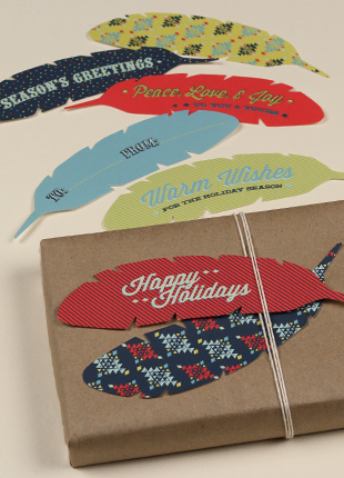 Holiday Gift Tags and Feather Gift Tags by Love vs